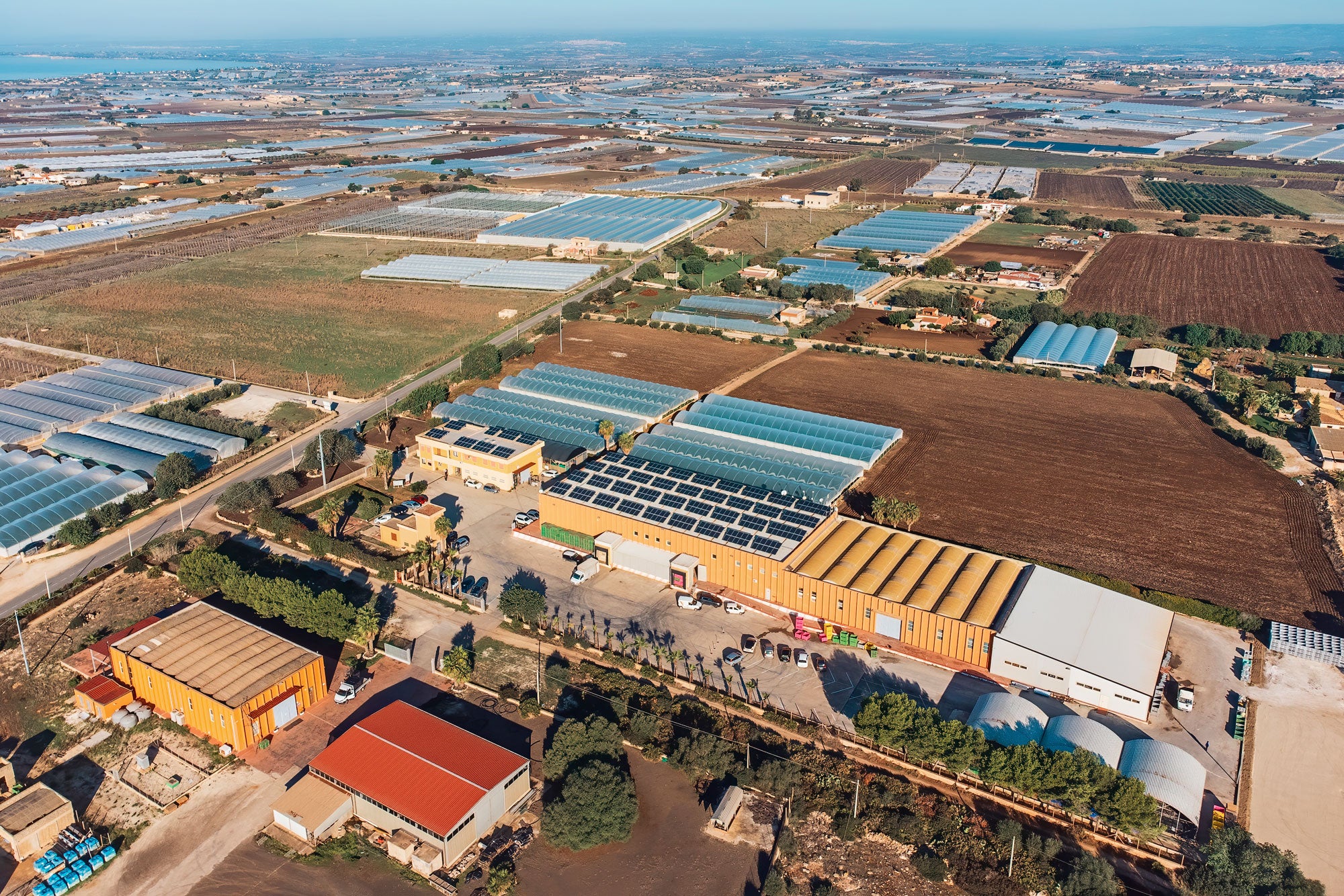 Aerial view of Cooperativa Aurora’s premises